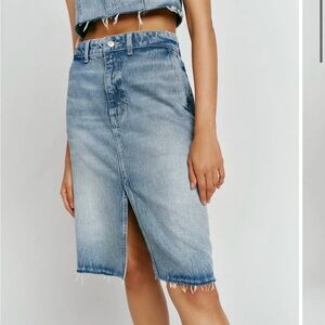 Dyani Reformation Blue Denim Midi Skirt